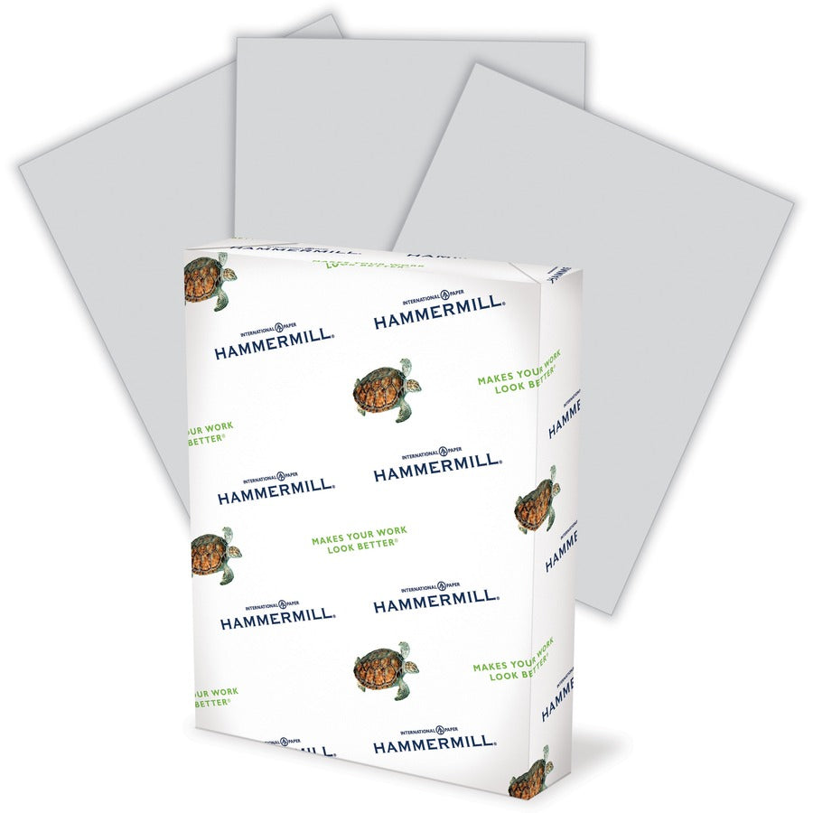 Hammermill Colors Recycled Copy Paper - Gray - Letter - 8 1/2" x 11" - 20 lb Basis Weight - Smooth - Sustainable Forestry Initiative (SFI) - Archival-safe, Acid-free, Jam-free, Eco-friendly - Gray - 500 Sheets - 1 Ream