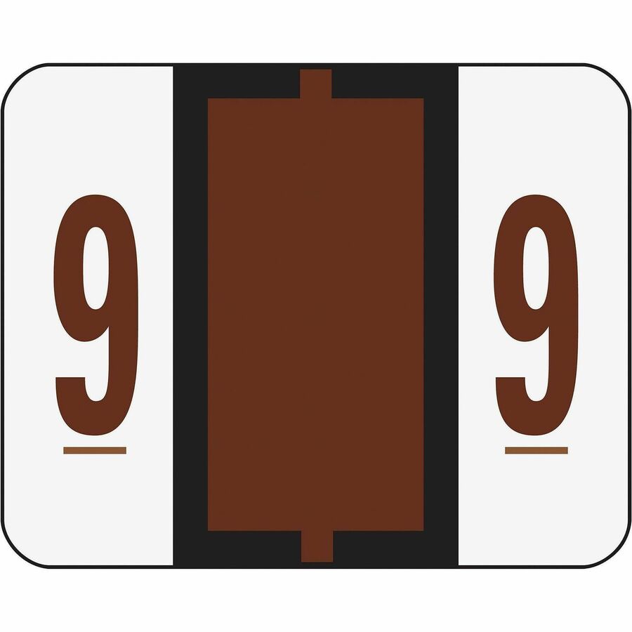 Smead BCCRN Bar-Style Color-Coded Labels - 9 - x 1 1/4" Width x 1" Length - Brown - Laminated - 500 / Roll