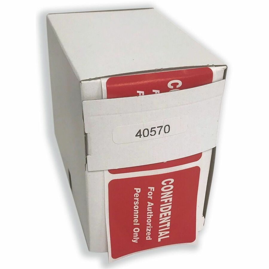 Tabbies Confidential Authorized Personnel Only Label - 2" Width x 2" Length - Rectangle - Red - 500 / Roll - 500 / Roll