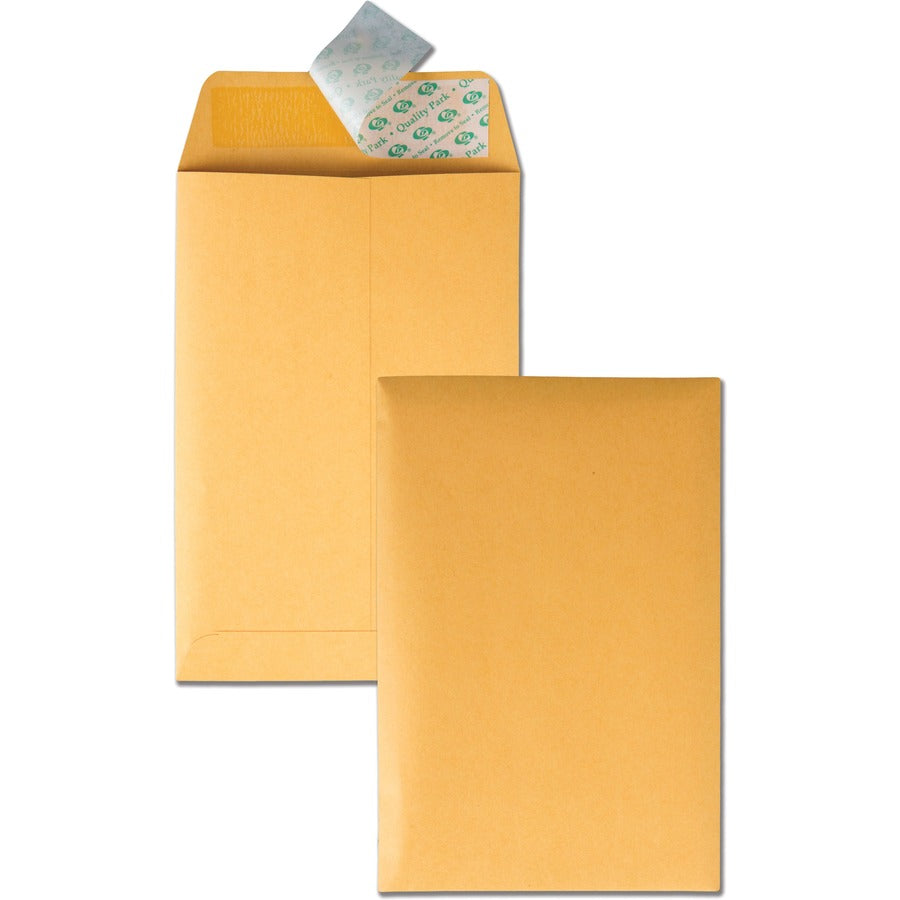 Quality Park 6 x 9 Catalog Mailing Envelopes with Redi-Strip®, Self-Seal Closure - Catalog - 6" Width x 9" Length - 28 lb - Peel & Seal - Kraft - 100 / Box