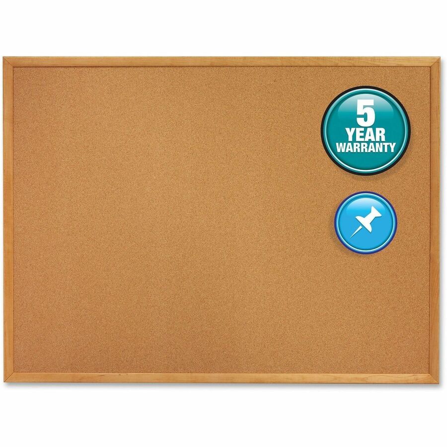 Quartet Classic Series Cork Bulletin Board - 48" Board Height x 72" Board Width - Brown Natural Cork Surface - Self-healing, Flexible, Durable - Oak Frame - 1 Each