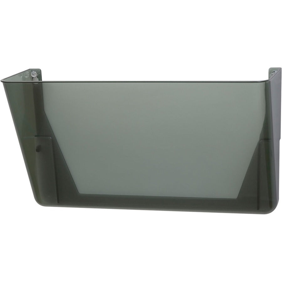 Officemate 21431 File Holder, Wall Mountable, Letter Size, Hortizontal, Smoke - Horizontal - 7" Height x 13" Width x 4.12" Depth - Stackable - Smoke - Plastic - 1 Each