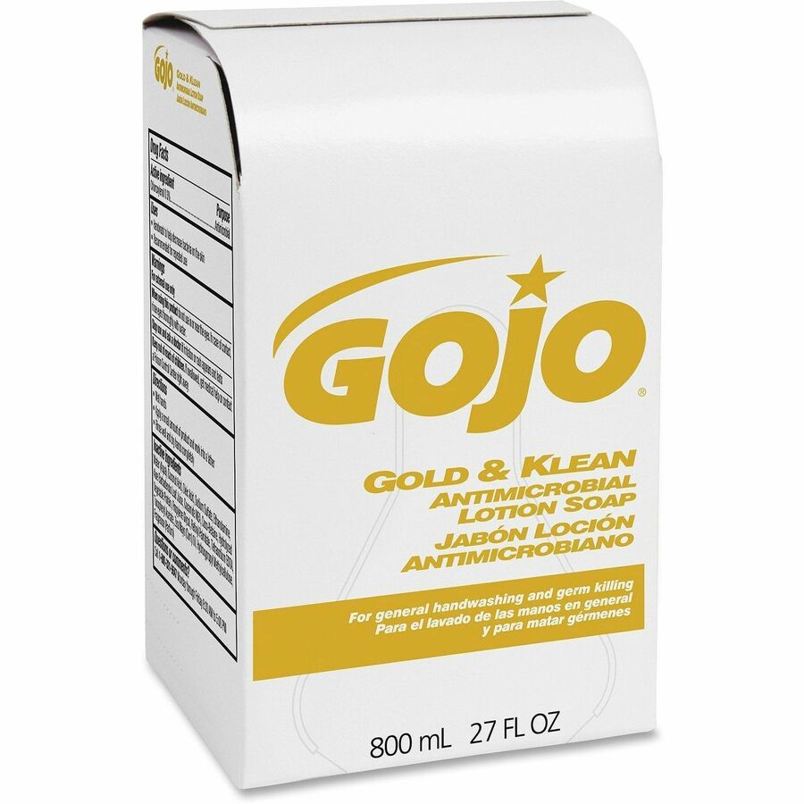 Gojo®, Gold & Klean Antimicrobial Lotion Soap - Fresh Scent - 27.05 fl oz - Bacteria Remover, Dirt Remover, Kill Germs, Residue - Hand - Antibacterial - Leak Proof, Bio-based, Non-clog - 1 Each