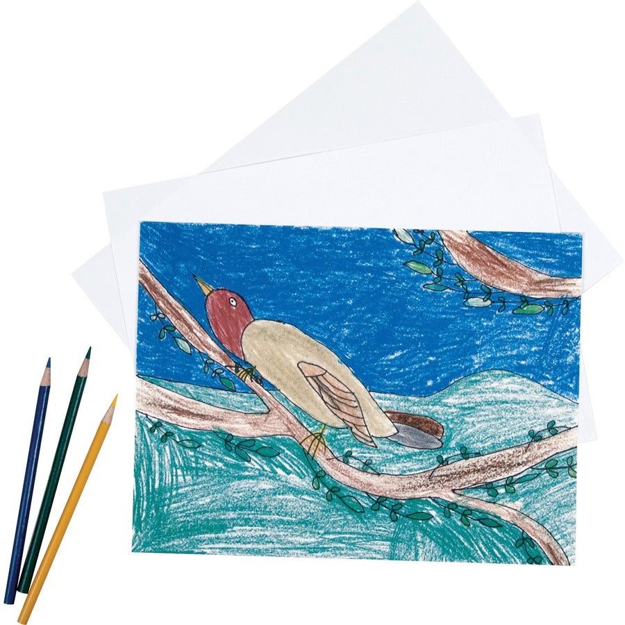 Pacon®, Heavyweight Drawing Paper - 500 Sheets - Plain - 18" x 24" Sheet Size - White Paper - Acid-free - 1 Ream