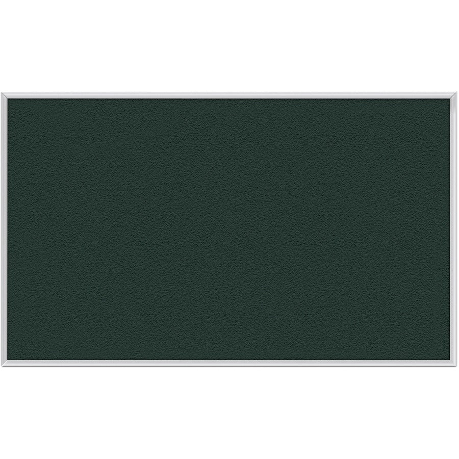 Ghent Vinyl Bulletin Board with Aluminum Frame - 48" Board Height x 12 ft Board Width - Ebony Vinyl Surface - Durable, Laminated, Textured Surface, Washable, Customizable - Satin Anodized Aluminum Frame - 1 Each