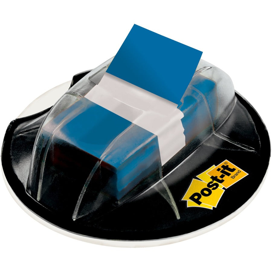 Post-it®, Flags in Desk Grip Dispenser - 200 - 1" Flag/Note Width x 1 3/4" Flag/Note Length - Rectangle - Unruled - Blue - Removable, Self-adhesive - Dispenser Included - 200 / Pack