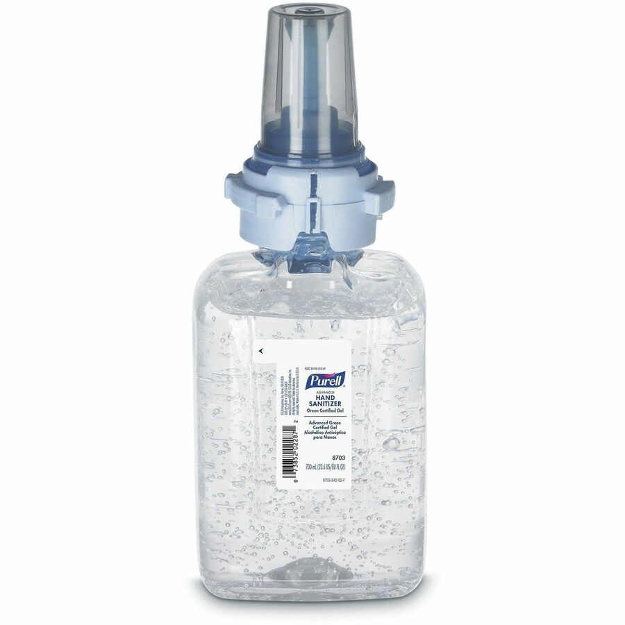PURELL®, Hand Sanitizer Gel Refill - Fragrance-free Scent - 23.67 fl oz - Push Pump Dispenser - Kill Germs - Hand - Clear - Bio-based - 1 Each