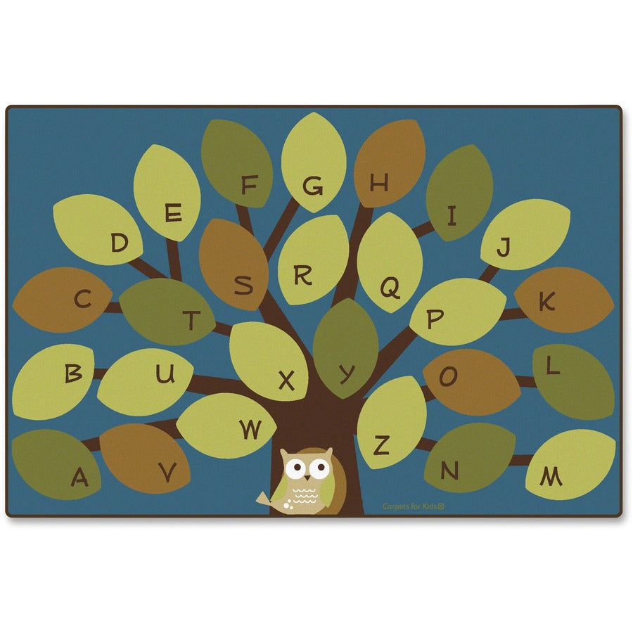 Carpets for Kids®, Premium Owl-phabet Tree Woodland Rug - Kids - 96" Length x 12 ft Width - Rectangle - Owl-phabet Tree - Multi - Nylon