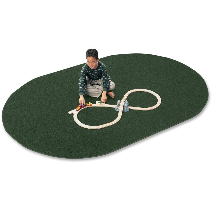 Carpets for Kids®, Solid Color Mt. St. Helens Carpet Rug - Kids - 72" Length x 108" Width - Oval - Emerald