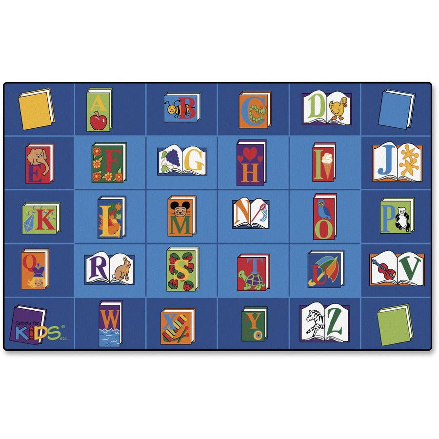 Carpets for Kids®, Premium Reading Book Rectangle Seating Rug - Area Rug - 100" Length x 70" Width - Rectangle - Reading By The Book Seating - Multi