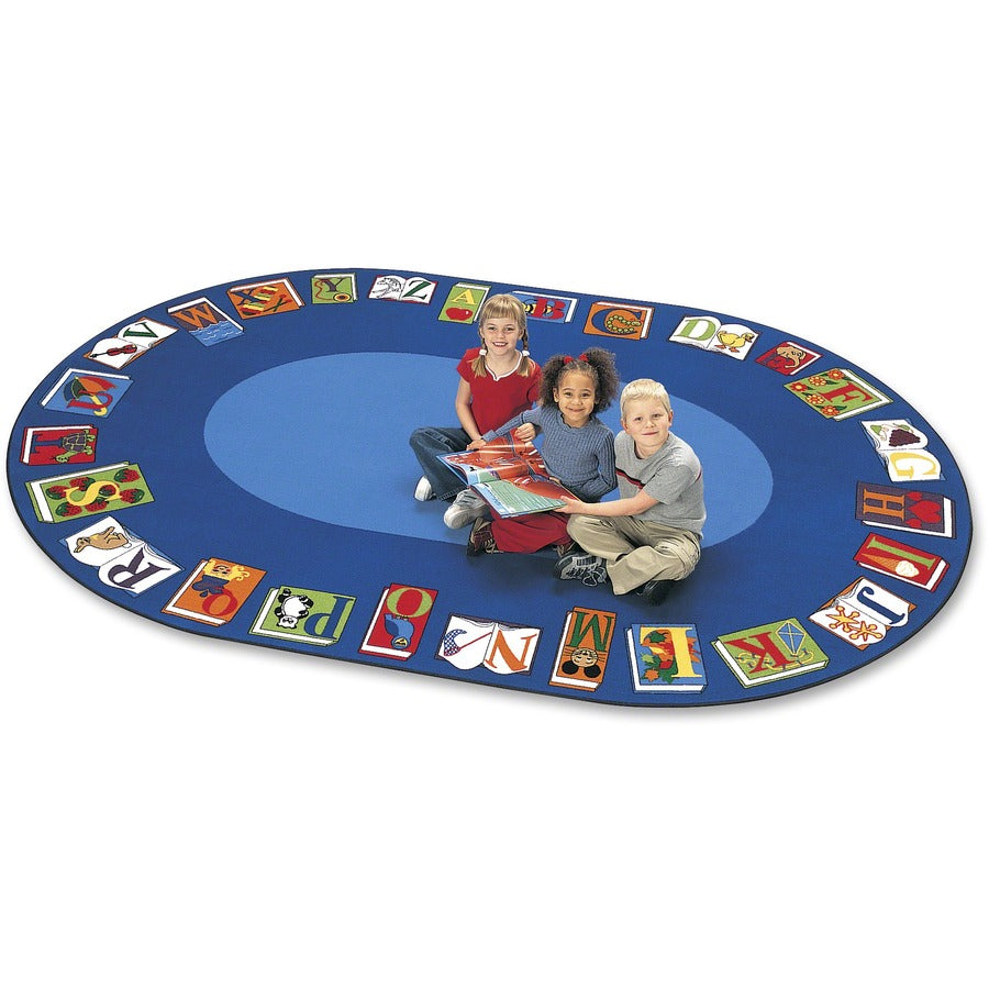 Carpets for Kids®, Premium Reading By The Book Oval Area Rug - Area Rug - 11.67 ft Length x 99" Width - Oval - Reading By The Book - Multi