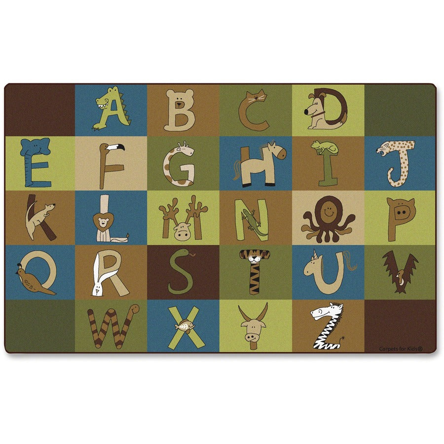 Carpets for Kids®, Premium A-Z Animals Nature 12' Area Rug - Area Rug - 12 ft Length x 90" Width - Rectangle - A to Z Animals - Nature - Multi