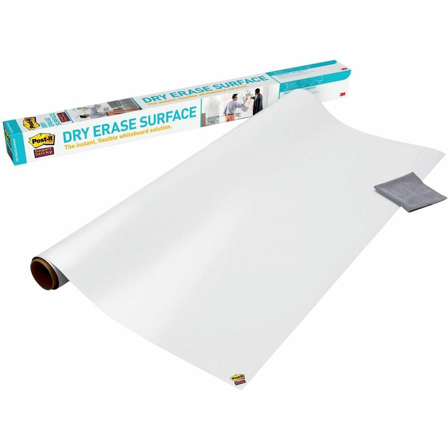 Post-it, Self-Stick Dry-Erase Film Surface - 48" (4 ft) Width x 72" (6 ft) Length - White Film - Rectangle - Flexible, Stain Resistant, Self-stick - 1 Pack