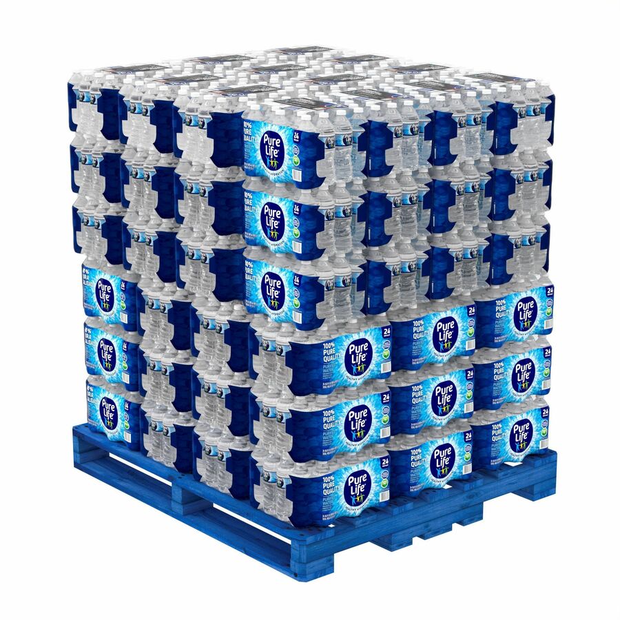 Pure Life Purified Bottled Water - Ready-to-Drink - 16.91 fl oz (500 mL) - 24/Carton - 78 / Pallet