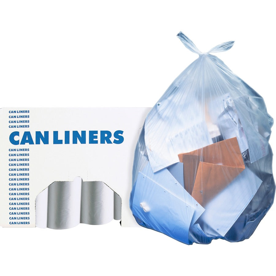 Heritage AccuFit .9mil Clear Can Liners - 55 gal/55 lb Capacity - 53" Length x 40" Width x 0.90 mil (23 Micron) Thickness - Clear - Can - 20/Roll - 5 / Carton