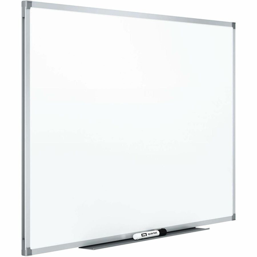Quartet Standard DuraMax®, Porcelain Magnetic Whiteboard - 96" (8 ft) Width x 48" (4 ft) Height - White Porcelain Surface - Silver Aluminum Frame - Rectangle - Horizontal/Vertical - Magnetic - Durable, Dent Resistant, Stain Resistant, Ghost Resistan...