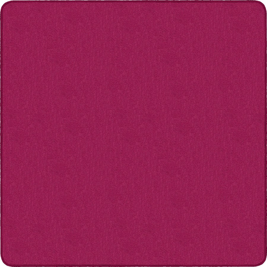 Flagship Carpets Classic Solid Color 6' Square Rug - Floor Rug - Classic, Traditional - 72" Length x 72" Width - Square - Cranberry - Nylon