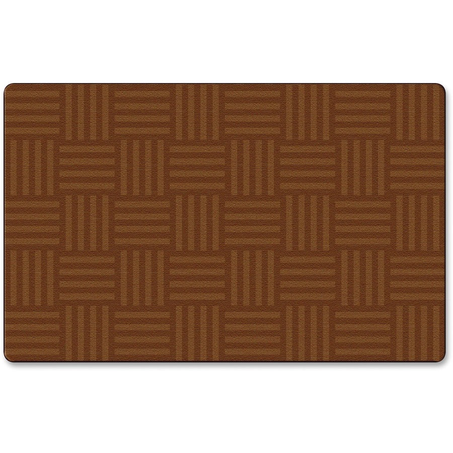 Flagship Carpets Solid Color Hashtag Rug - 12 ft Length x 90" Width - Chocolate