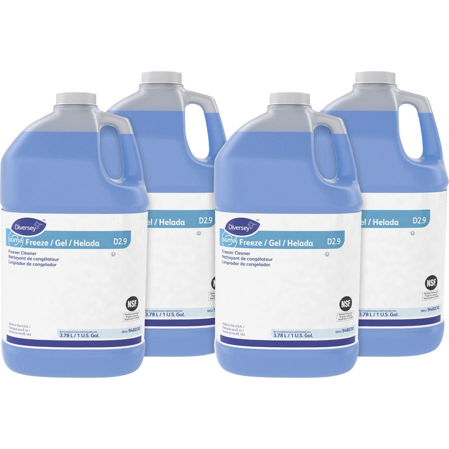 Diversey Suma Freeze D2.9 Freezer Cleaner - Ready-To-Use - 128 fl oz (4 quart) - Phosphate-free, Residue-free, Fragrance-free - Blue - 4 / Carton