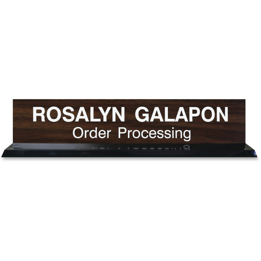 Xstamper 2"x10" Acrylic Base Desk Sign Set - 10" Width x 2" Height - Rectangular Shape - Durable, Square Corner - Acrylic, Plastic - 1 Each