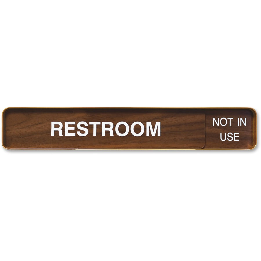 Xstamper Changeable Wall Sign - 13" Width x 2" Height - Rectangular Shape - Wall Mountable - Aluminum - Gold - 1 Each