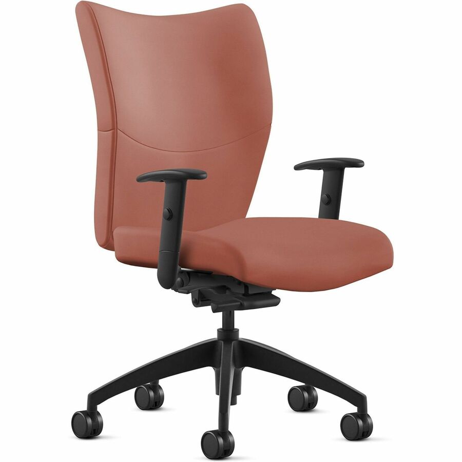 9 to 5 Seating Bristol Mid Back - Saddle Seat Color - Leather Seat Material - Saddle Back Color - Leather Back Material - Mid Back - 5-star Base - 1 Each