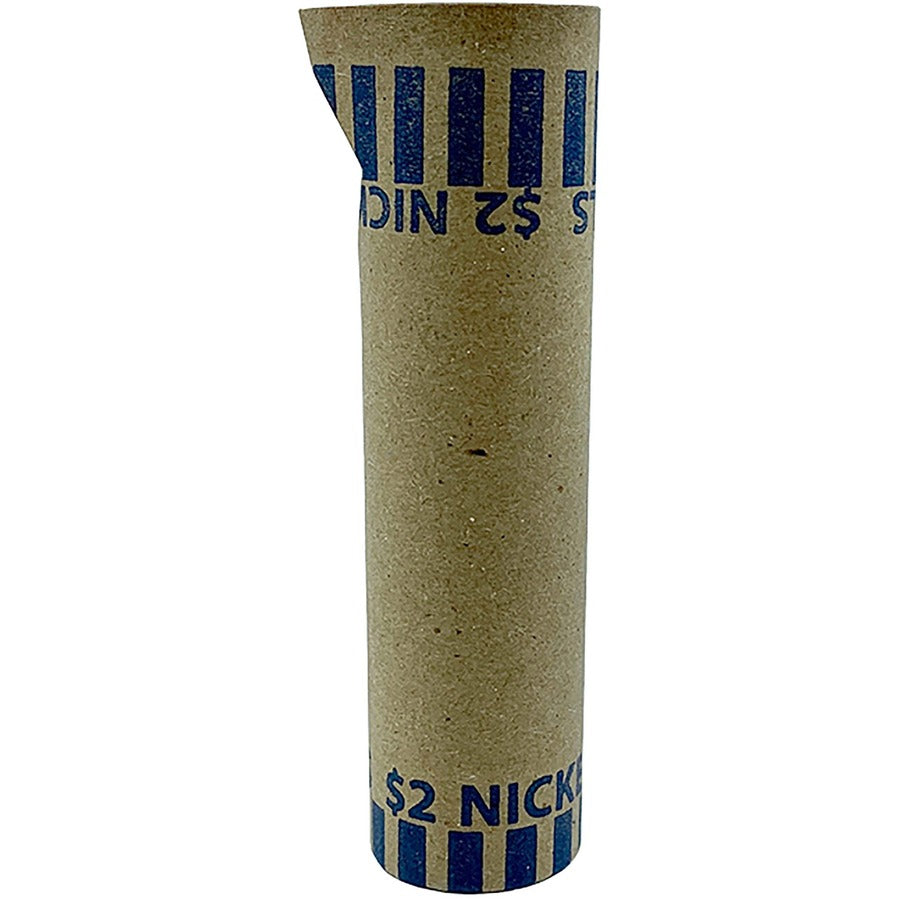 PAP-R Tubular Coin Wrap - 5� Denomination - Durable, Burst Resistant, Crimped, Pre-formed - 57 lb Basis Weight - Paper - Blue - 1000 / Box