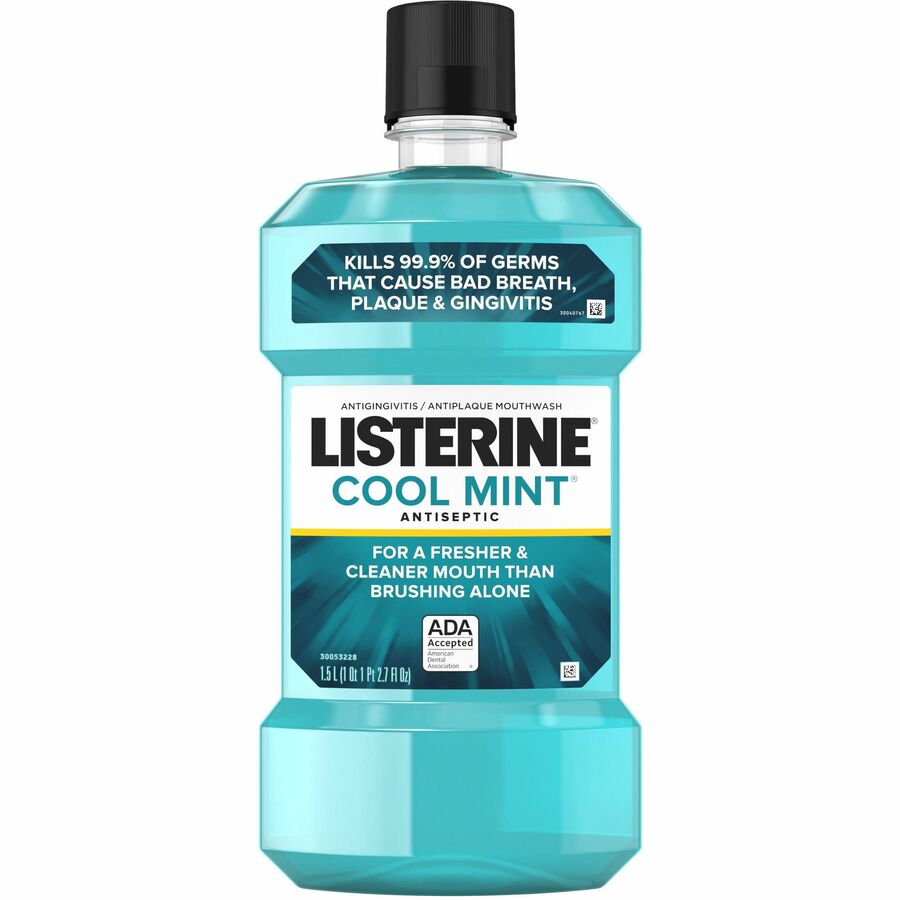 LISTERINE®, Cool Mint Antiseptic Mouthwash - For Plaque, Bad Breath, Gingivitis - Mint - 1.59 quart - 1 Each