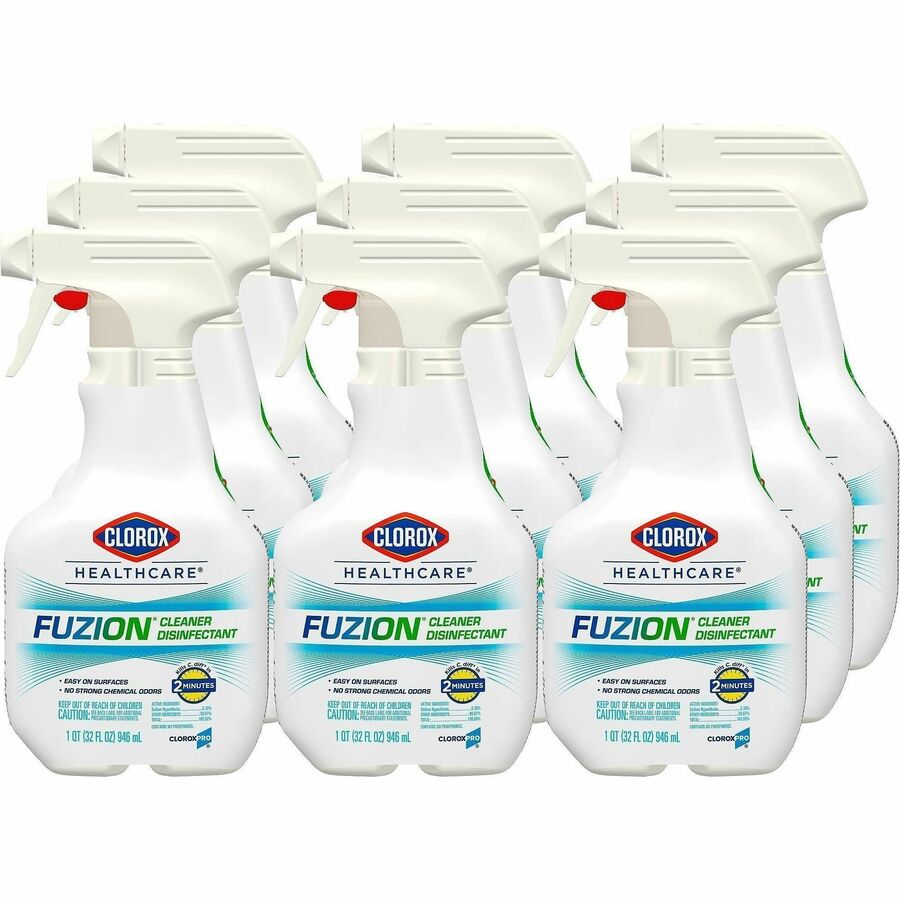 Clorox Healthcare Fuzion Cleaner Disinfectant Spray - For Multi Surface - Ready-To-Use - Spray - 32 fl oz (1 quart) - Recommended For: Bacteria Remover, Virus Remover, Fungi Remover, Residue Remover - Low Odor, Odor Neutralizer, Easy to Use - Transluce...