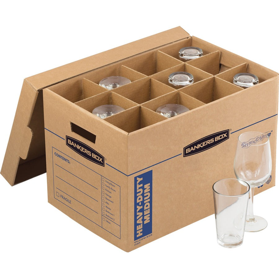 Bankers Box SmoothMove Kitchen Moving Kit - Internal Dimensions: 12.25" Width x 18.50" Depth x 12" Height - External Dimensions: 13.1" Width x 20.1" Depth x 12.4" Height - Lift-off Closure - Triple End/Double Side/Double Bottom Wall - Corrugated Paper...