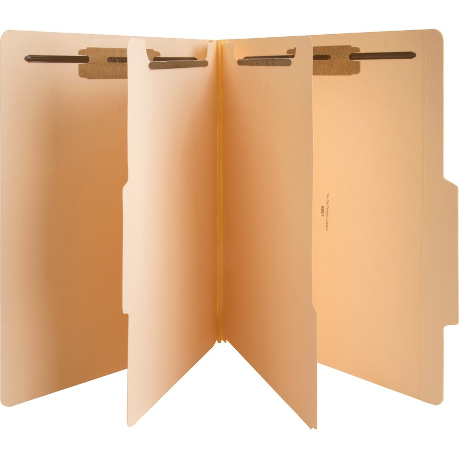 Business Source Letter Classification Folder - 8 1/2" x 11" - 2" Expansion - 1" Fastener Capacity, 2" Fastener Capacity - 2 Divider - 18 pt. - Manila - 10% Recycled - 25 / Box