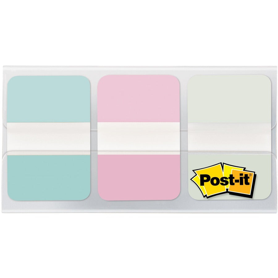Post-it®, Durable Tabs - 12 Tab(s)/Set - 1" Tab Height x 1.50" Tab Width - Removable - Blue, Pink, Green Tab(s) - Repositionable, Writable, Durable, Wear Resistant, Tear Resistant - 36 / Pack