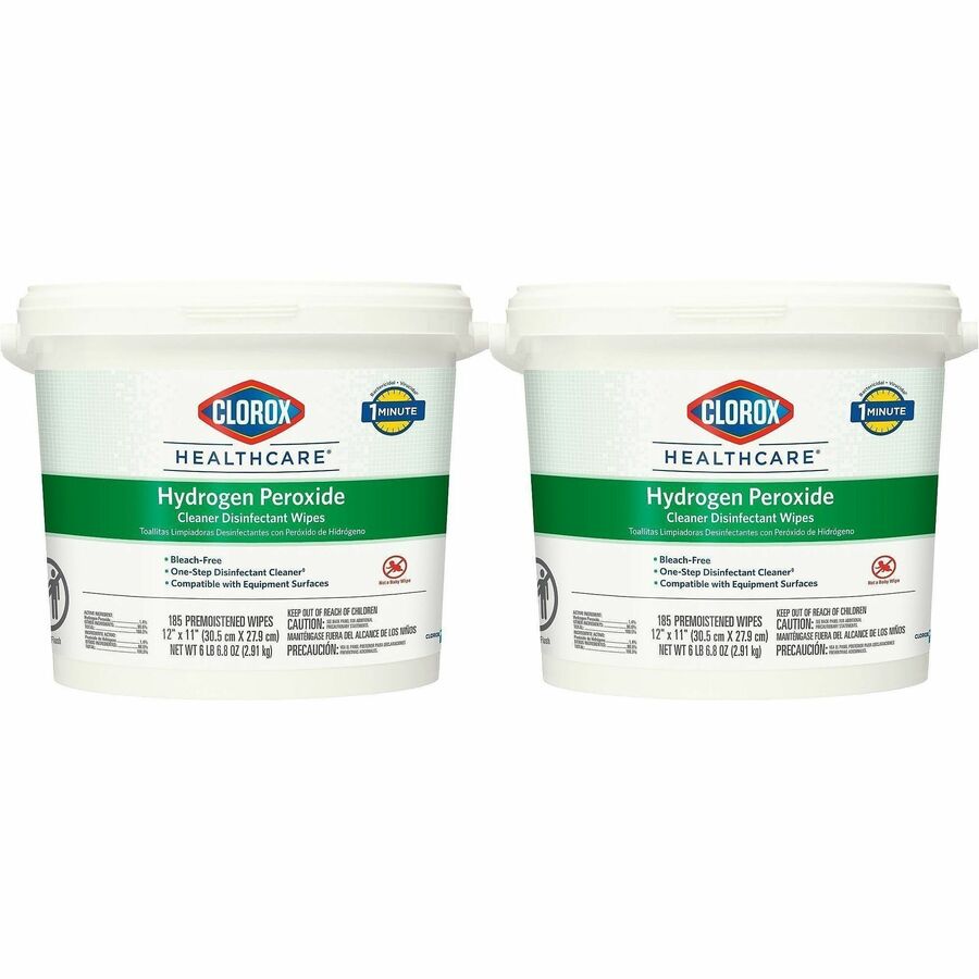 Clorox Healthcare Hydrogen Peroxide Cleaner Disinfectant Wipes - For Multi Surface, Multipurpose - Wipe - 11" Length x 12" Width - Recommended For: Bacteria Remover, Fungi Remover, Virus Remover, Germs Remover, Soil Remover - Bleach-free, Antibacterial...