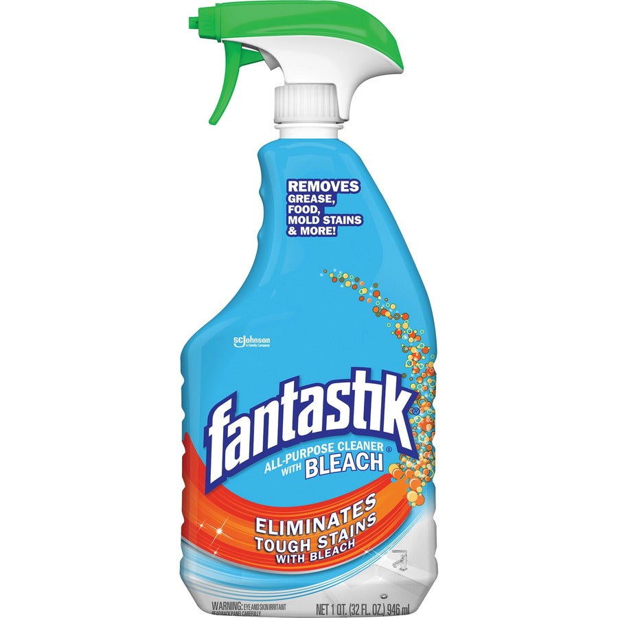 fantastik®, All-purpose Cleaner with Bleach - 32 fl oz (1 quart) - Fresh Clean Scent - Anti-bacterial - Clear - 8 / Carton