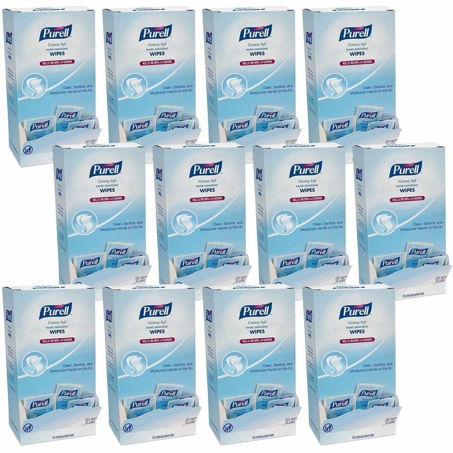 PURELL®, Cottony Soft Sanitizing Wipes - 5" Width x 7" Length - White - 120/Box - 12 / Carton