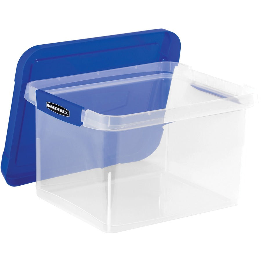Bankers Box Heavy Duty Letter/Legal Plastic File Box 2 / Pack - External Dimensions: 14.2" Width x 17.4" Depth x 10.6" Height - Media Size Supported: Letter 8.50" x 11" , Legal 8.50" x 14" - Lid Lock Closure - Heavy Duty - Stackable - Plastic - Clear...