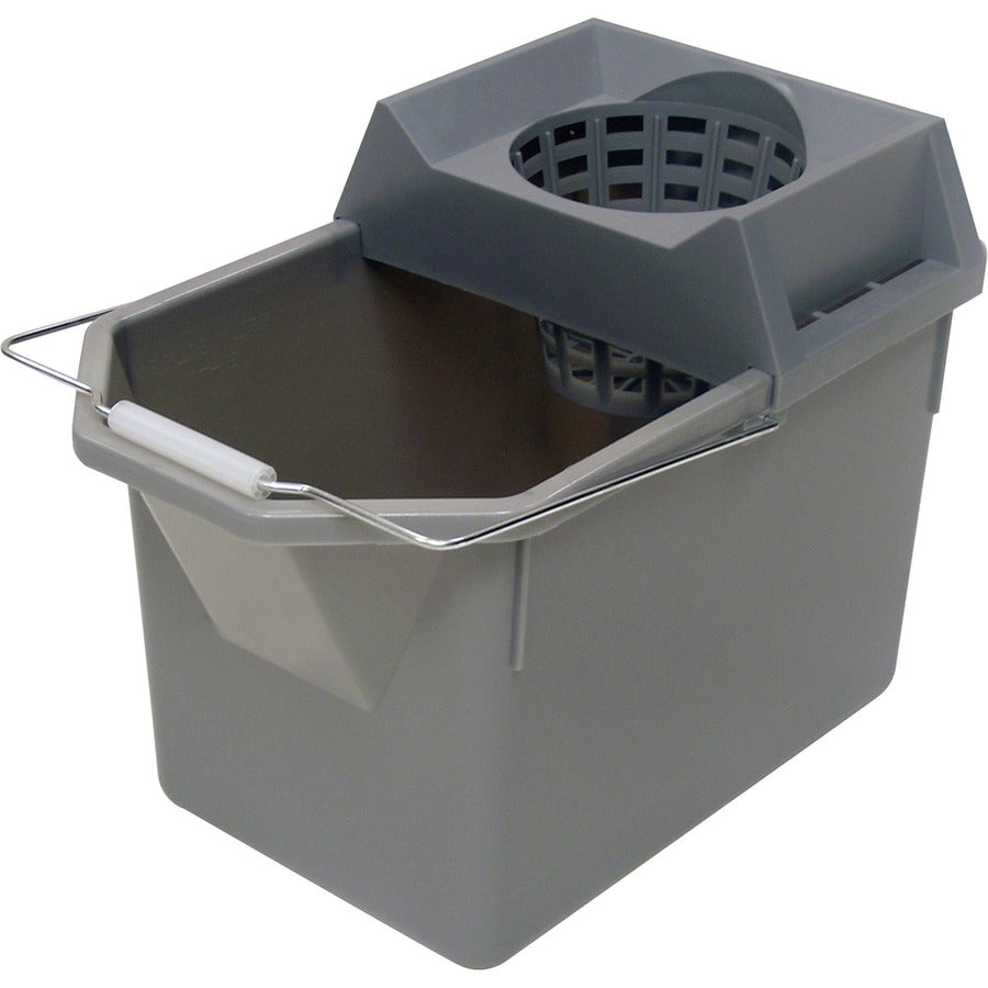 Rubbermaid Commercial Pail & Mop Strainer Combo Pack - 3.75 gal - Light Weight, Durable - 12" x 10.5" - High-density Polyethylene (HDPE), Plastic, Tubular Steel - Steel Gray - 1 Each