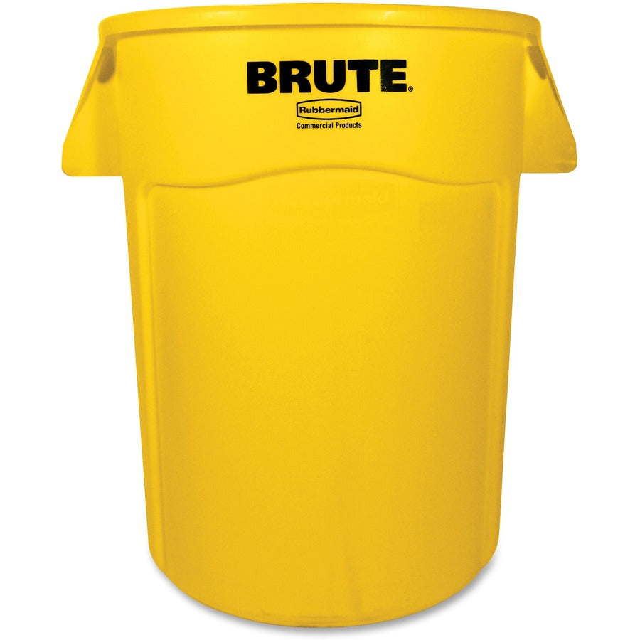 Rubbermaid Commercial Brute 44-Gallon Vented Utility Container - 44 gal Capacity - Round - Tear Resistant, Reinforced, Reinforced, UV Coated, Damage Resistant, Warp Resistant, Water Resistant, Handle, Warp Resistant, Crack Resistant, Durable - 31.5" He...