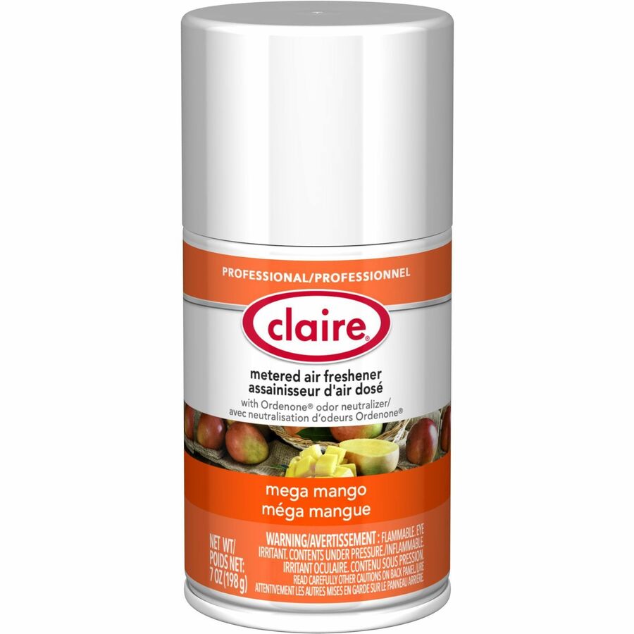 Claire Mega Mango Metered Air Freshener - Aerosol - 330 Sq. ft. - 10 fl oz (0.3 quart) - Mango - 30 Day - 1 Each