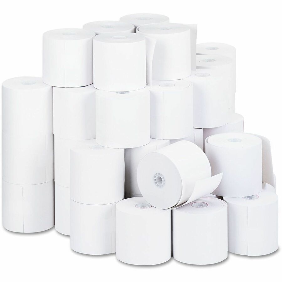 Universal Printable Bond Paper - 2 3/4" x 190 ft - 16 lb Basis Weight - End of Paper Indicator - White - 50 / Carton