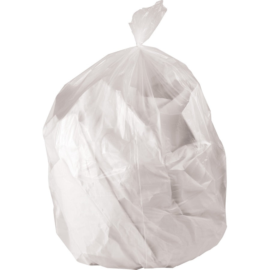 Genuine Joe Strong Economical Trash Bags - 45 gal Capacity - 48" Length x 40" Width x 0.87 mil (22 Micron) Thickness - Clear - Resin - Waste Disposal - 150 / Carton