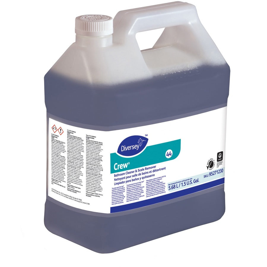 Diversey Crew Bath Cleaner/Scale Remover - 192 fl oz (6 quart) - Fresh Clean Scent - Non-corrosive, Streak-free - Purple - 2 / Carton
