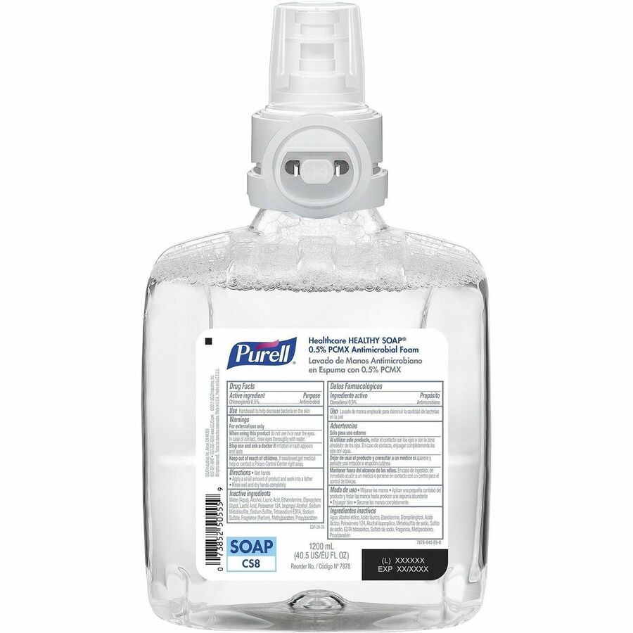 PURELL®, CS8 HEALTHY SOAP™, 0.5% PCMX Antimicrobial Foam - Floral Scent - 1.27 quart - Hand, Skin - Clear - Anti-irritant - 2 / Carton