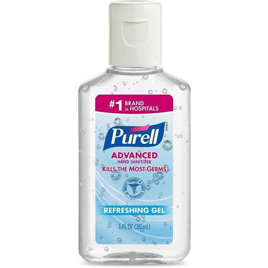PURELL®, Hand Sanitizer Gel - 1 fl oz - Flip Top Bottle Dispenser - Kill Germs - Hand - Clear - 250 / Carton