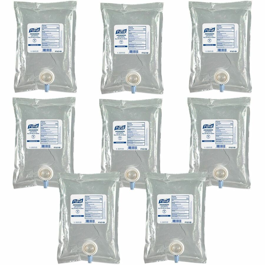 PURELL®, Hand Sanitizer Gel - Fragrance-free Scent - 1.06 quart - Kill Germs - Hand, Skin - Clear - Dye-free, Fragrance-free, Unscented, Bio-based - 1 Each