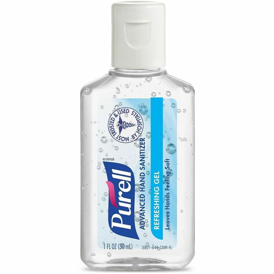 PURELL®, Advanced Hand Sanitizer Gel - 1 fl oz - Bottle Dispenser - Kill Germs - Skin, Hand - Clear - 72 / Carton