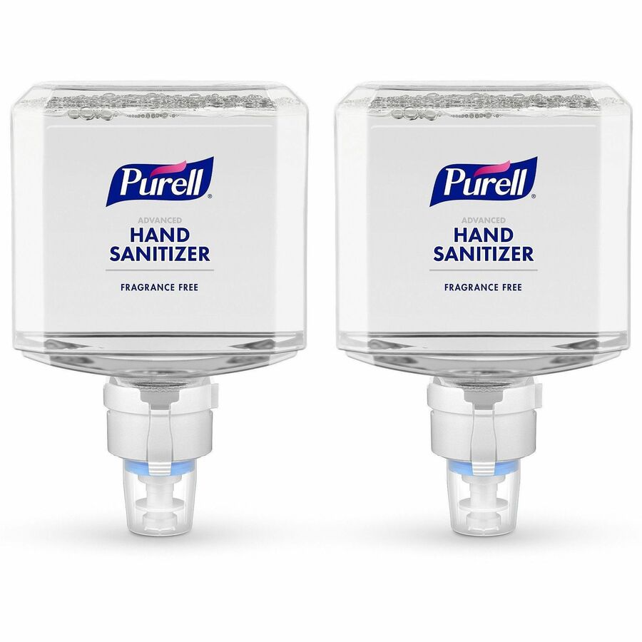 PURELL®, Advanced Hand Sanitizer Foam Refill - Clean Scent - 1.27 quart - Kill Germs - Hand, Healthcare, Skin - Fragrance-free, Dye-free, Hygienic, Refillable - 2 / Carton