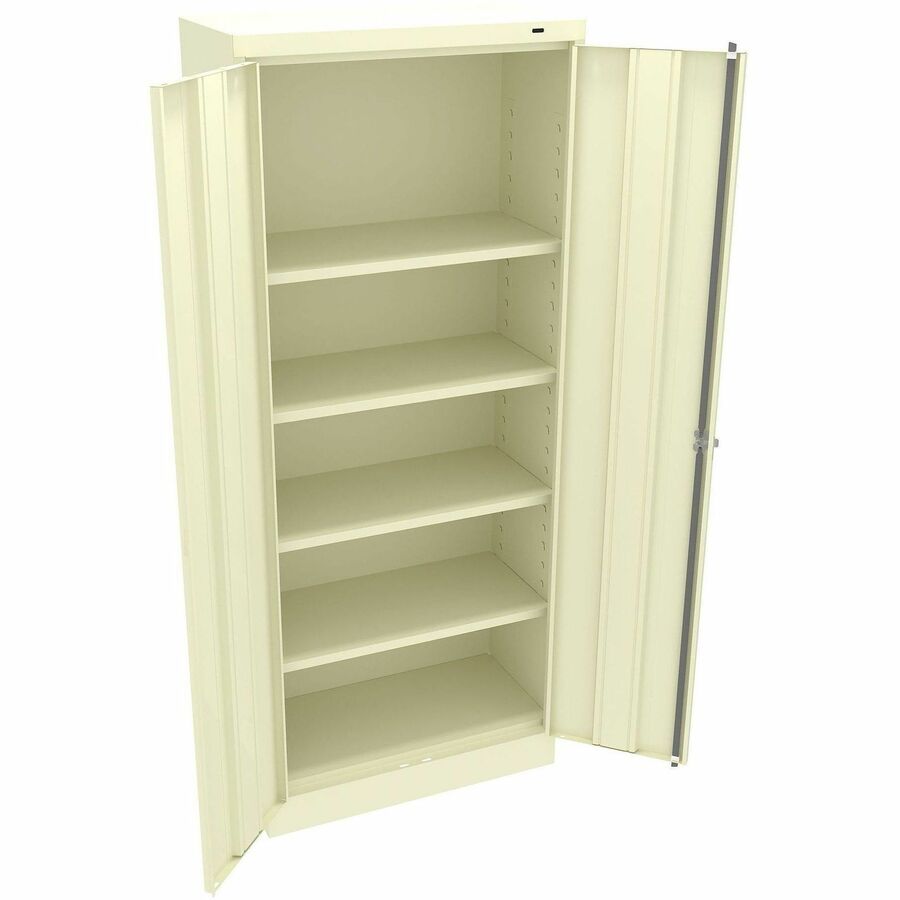 Tennsco Standard-Size Storage Cabinet - 30" Width x 15" Depth x 72" Height - 4 x Shelf(ves) - Standard Door(s) - Welded, Reinforced Door, Heavy Duty, Hinged Door, Locking System, Ventilated, Locking Handle, Adjustable Shelf, Locking Door - Champagne, P...