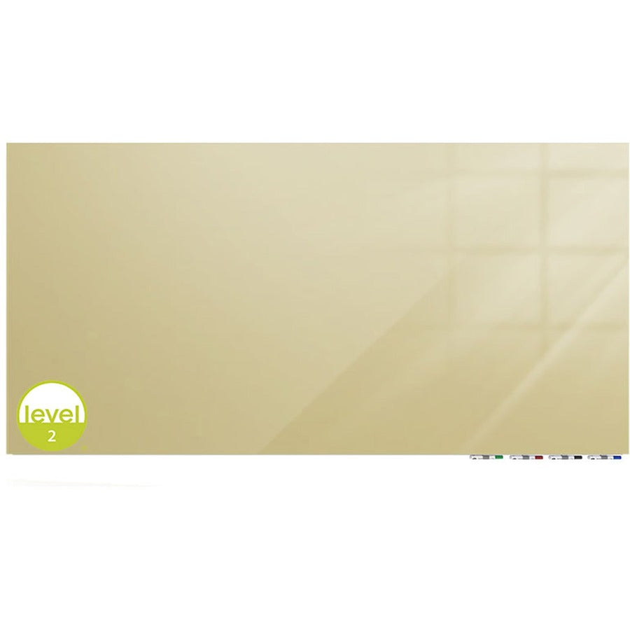 Ghent Magnetic Aria - Horizontal - 60" (5 ft) Width x 36" (3 ft) Height - Beige Tempered Glass Surface - Rectangle - Horizontal - Magnetic - Eraser Included - 1 Each