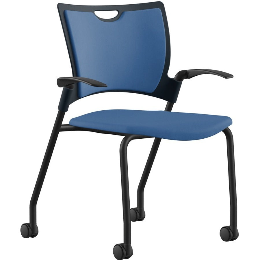 9 to 5 Seating Bella Fabric Seat Mobile Stack Chair - Cloud Seat Color - Fabric, Foam Seat Material - Cloud Back Color - Fabric, Foam Back Material - Silver, Powder Coated Frame Color - Four-legged Base - 1 Each